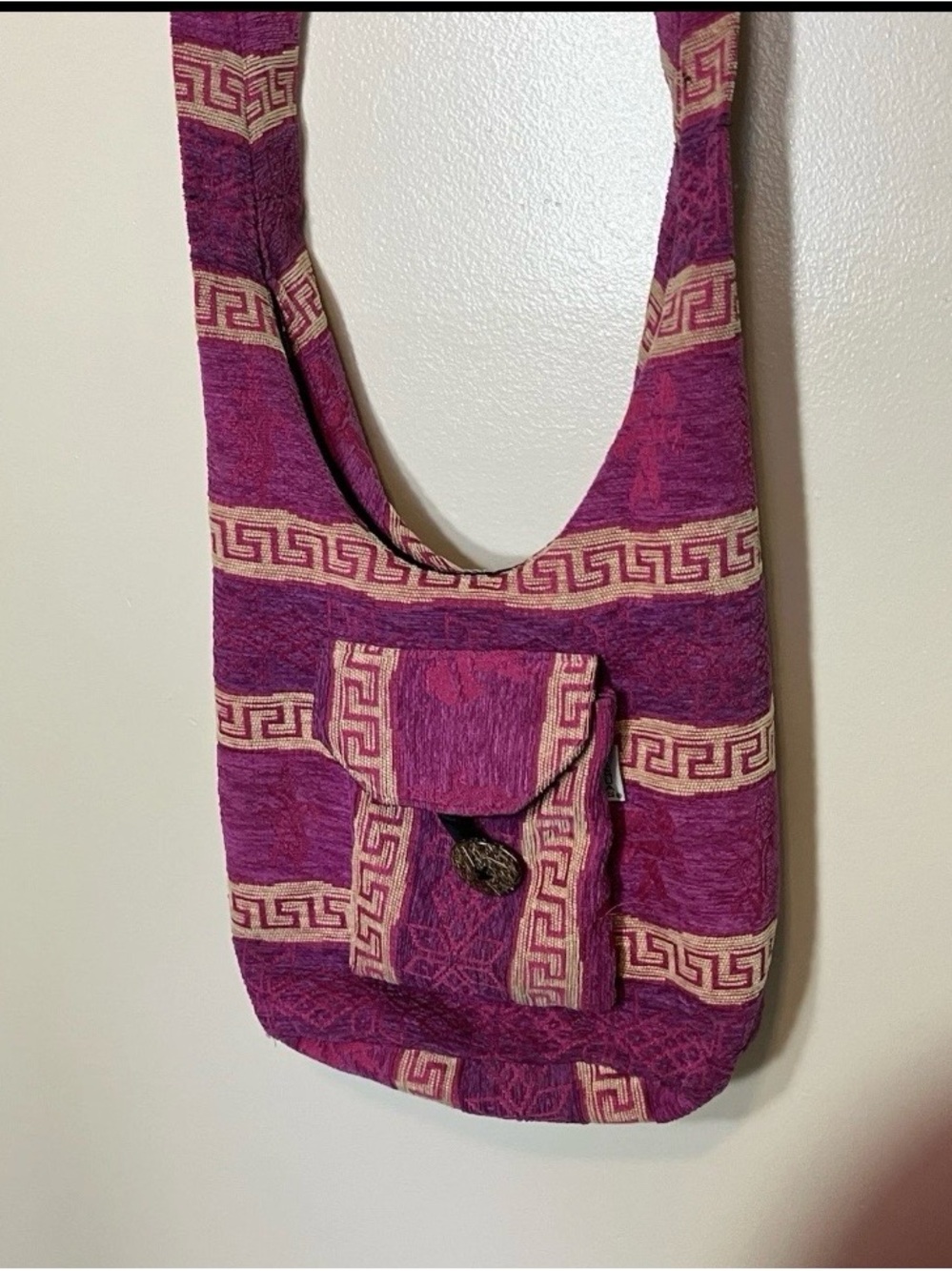 Fuchsia Patterned Crossbody Bag